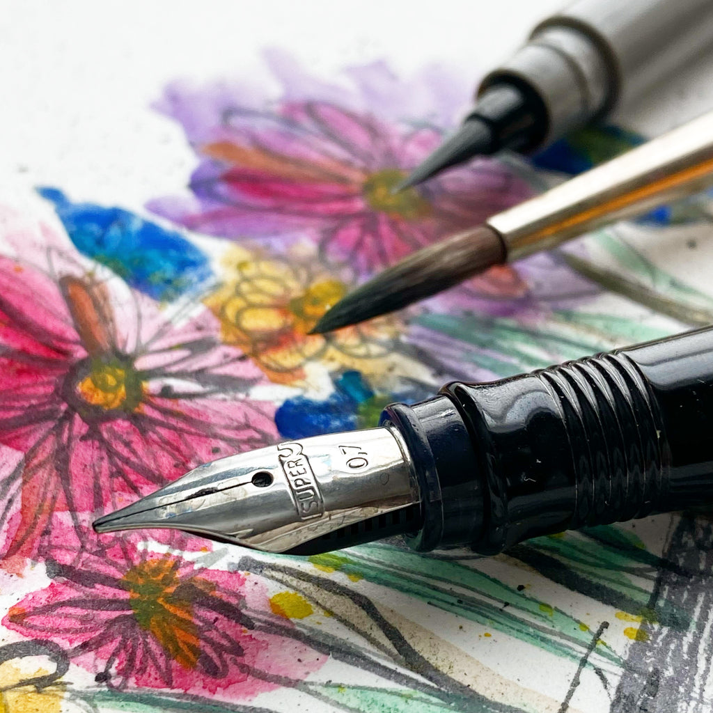 Waterproof Ink In Fountain Pens For Watercolor Painting