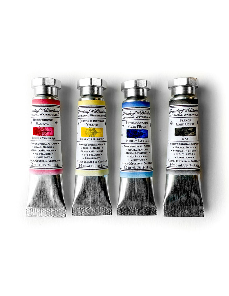 CMYK Four Watercolor Tube Box Set, 10ml Tubes