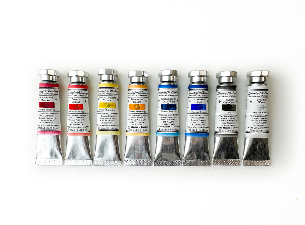 Complete Split Primary+ 8-Color Watercolor Tube Box Set, 10ml Tubes