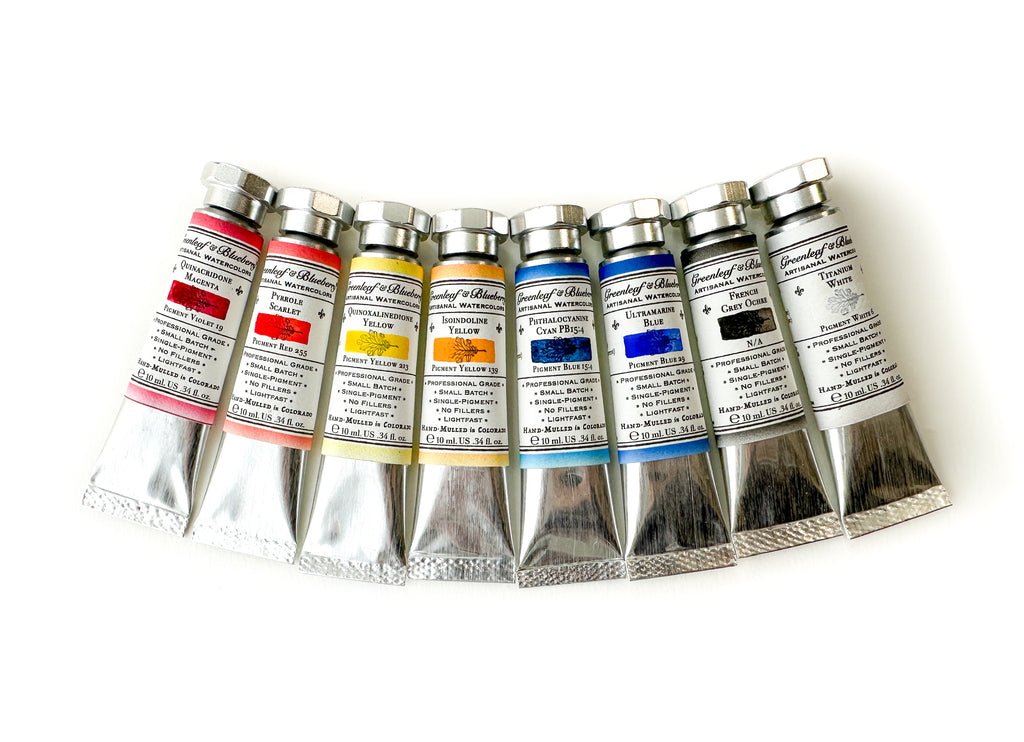 Complete Split Primary+ 8-Color Watercolor Tube Box Set, 10ml Tubes