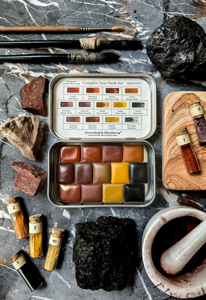 Complete Iron Oxides Set Travel Watercolor Palette, Half-Pans, Limited Release