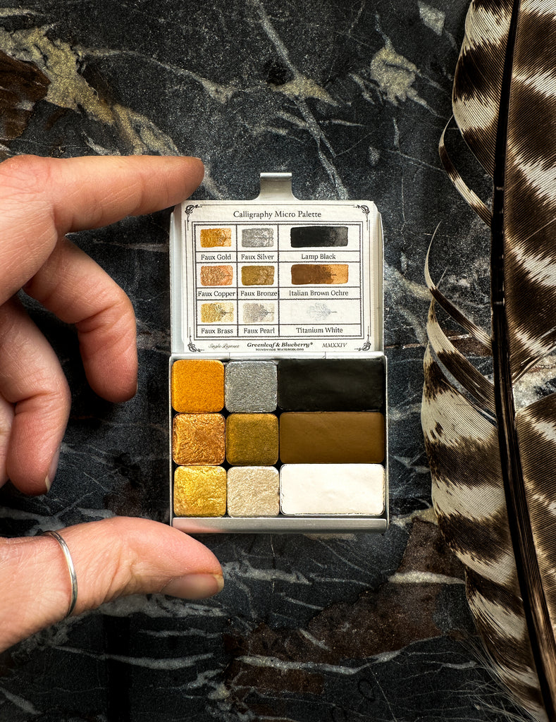Calligraphy Micro Palette, Eighth-Pans & Quarter-Pans