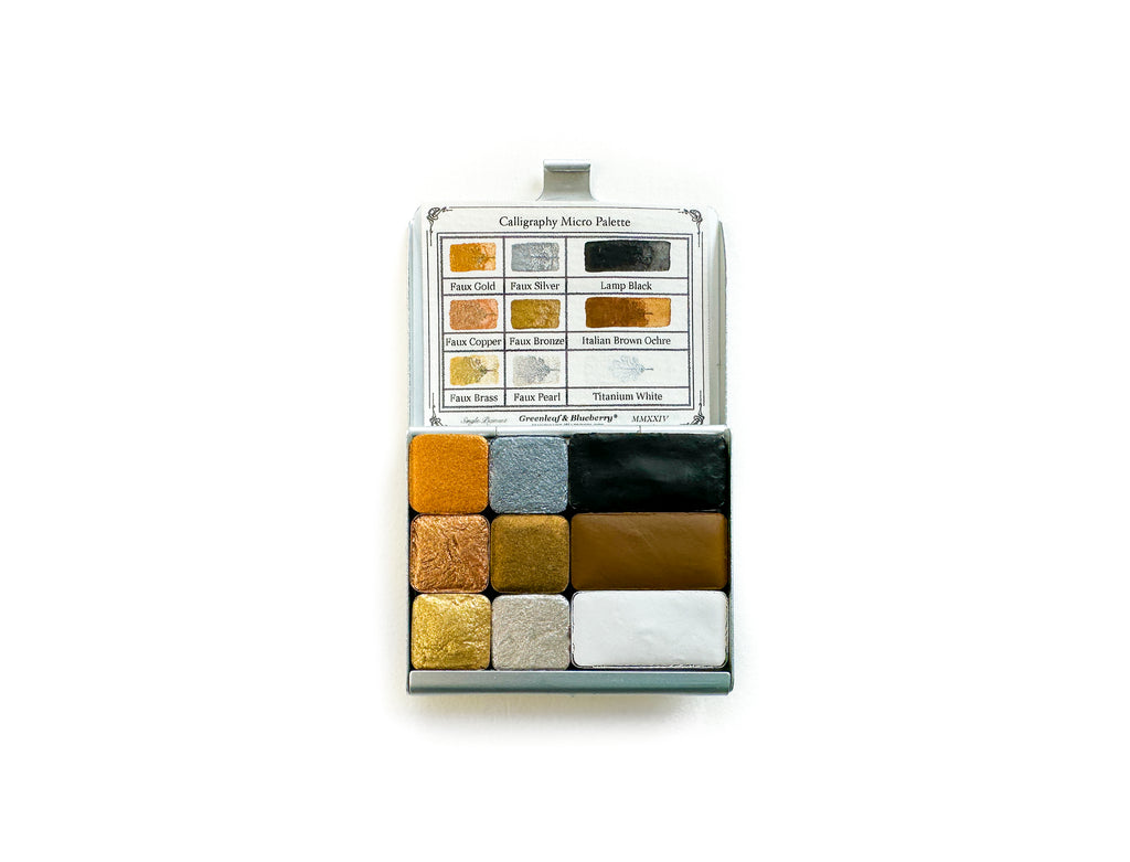 Calligraphy Micro Palette, Eighth-Pans & Quarter-Pans