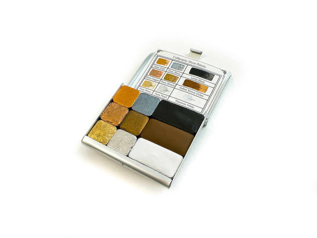 Calligraphy Micro Palette, Eighth-Pans & Quarter-Pans