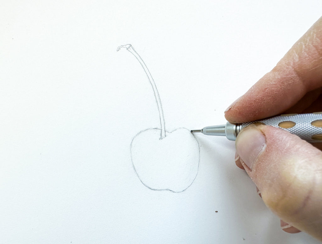 Cherry Painting Graphite Outline