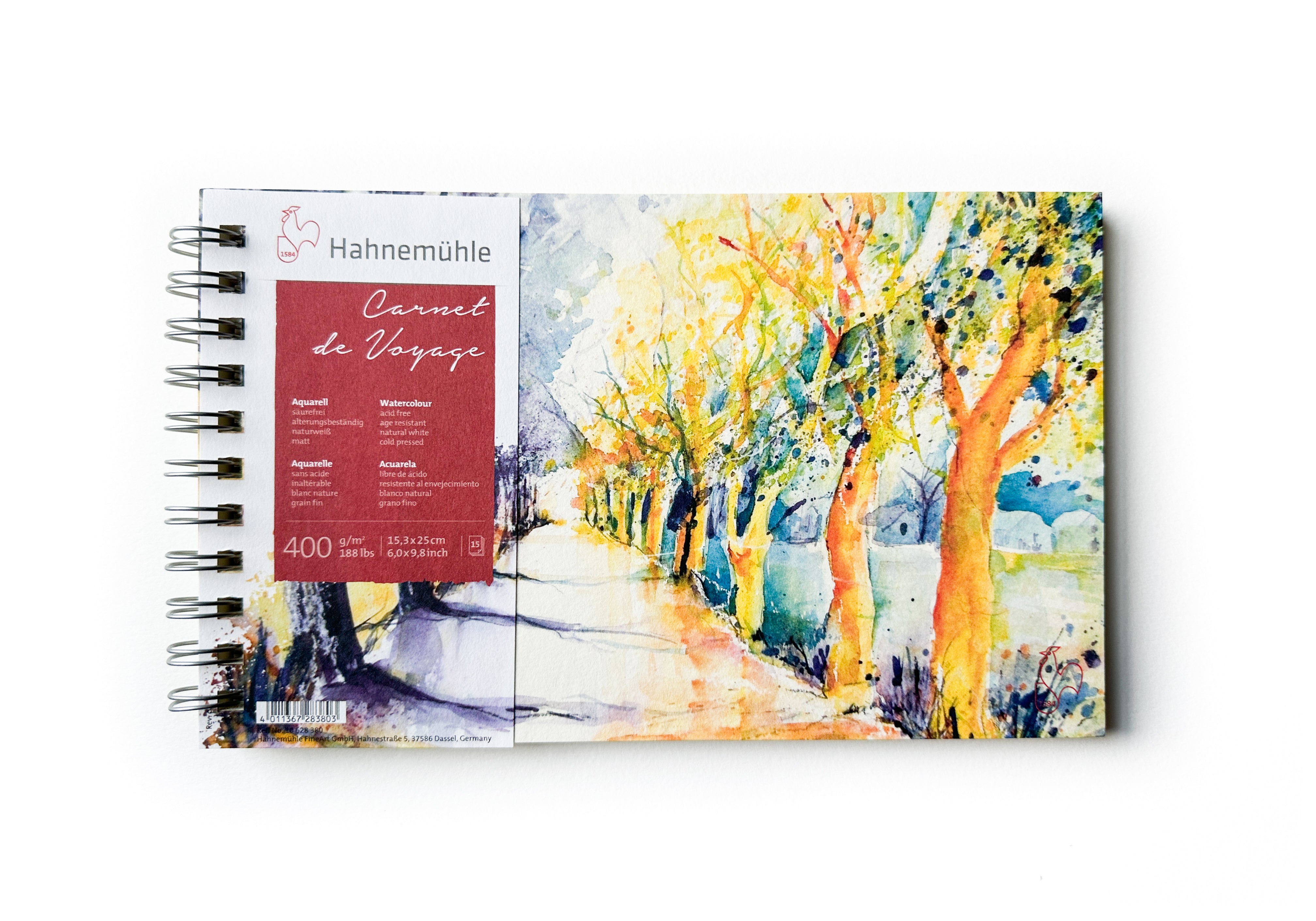 Watercolor Sketchbook by Hahnemühle, Alpha Cellulose Paper, Spiral Bound,  188lb/400gsm