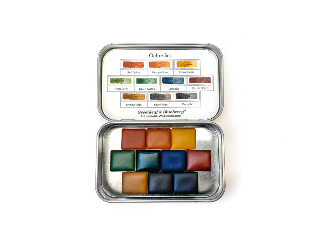 Warm & Cool Collection Watercolor Palette, Half-Pans – Greenleaf