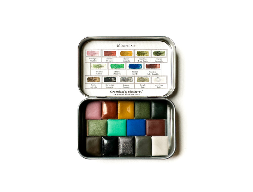 Mineral Set Watercolor Palette, Half-Pans