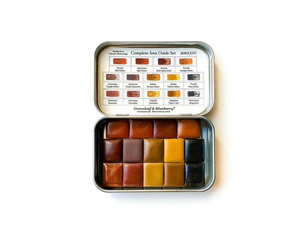 Complete Iron Oxides Set Travel Watercolor Palette, Half-Pans, Limited Release September 2023