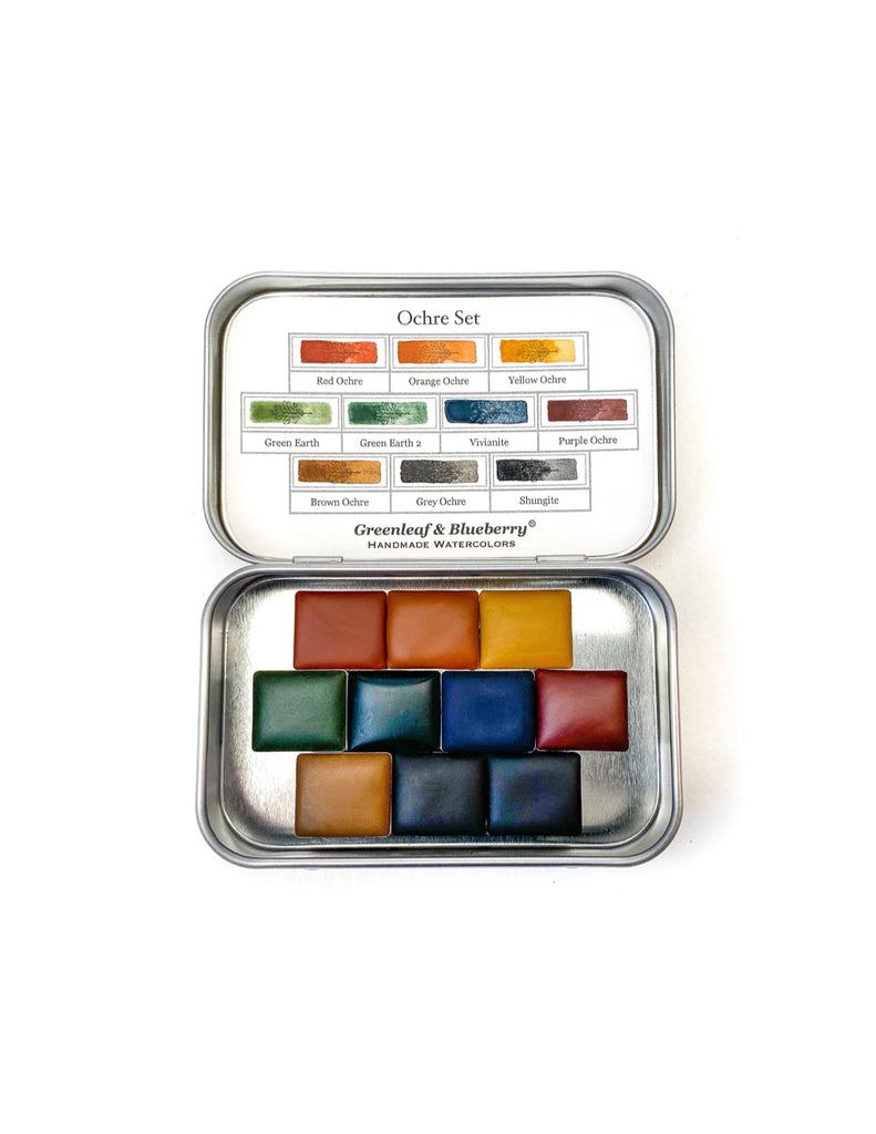 New Ochre Set Watercolor Palette, Half-Pans
