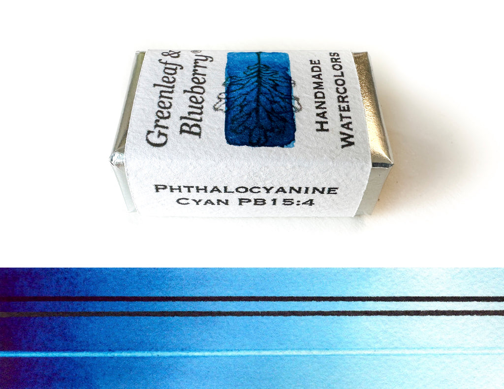 Phthalocyanine Cyan PB15:4 Watercolor Paint, Full Pan, New!