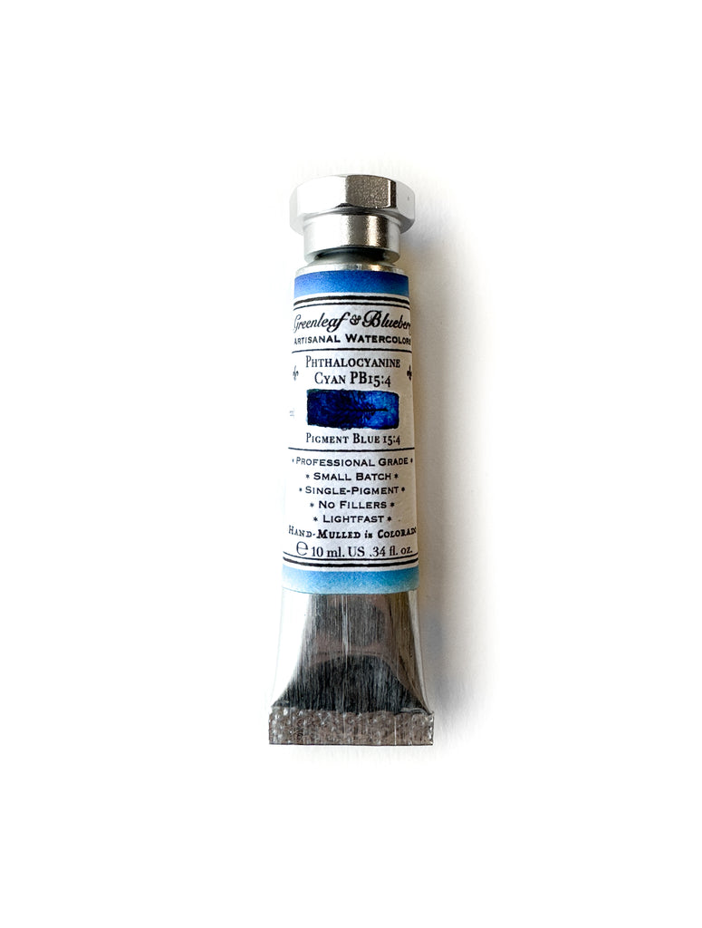Phthalocyanine Cyan PB15:4 Watercolor Paint, Tube, 10ml