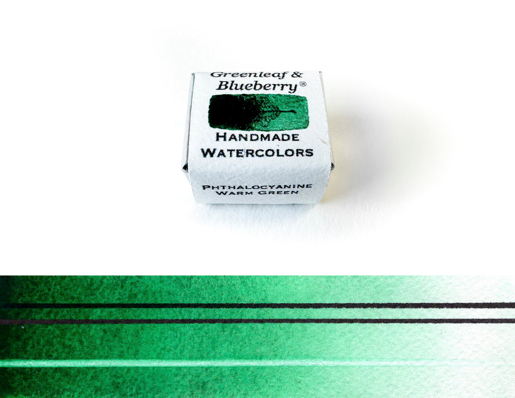 Phthalocyanine Warm Green Watercolor Paint, Half-Pan, New!