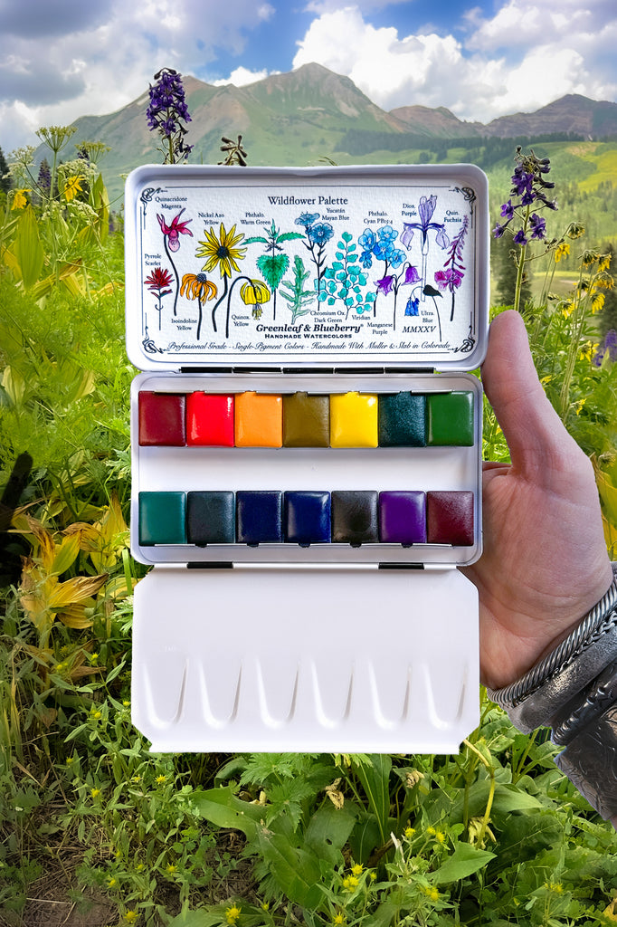 Wildflower Palette ~  Watercolor Palette in Bijoux Box, Half-Pans