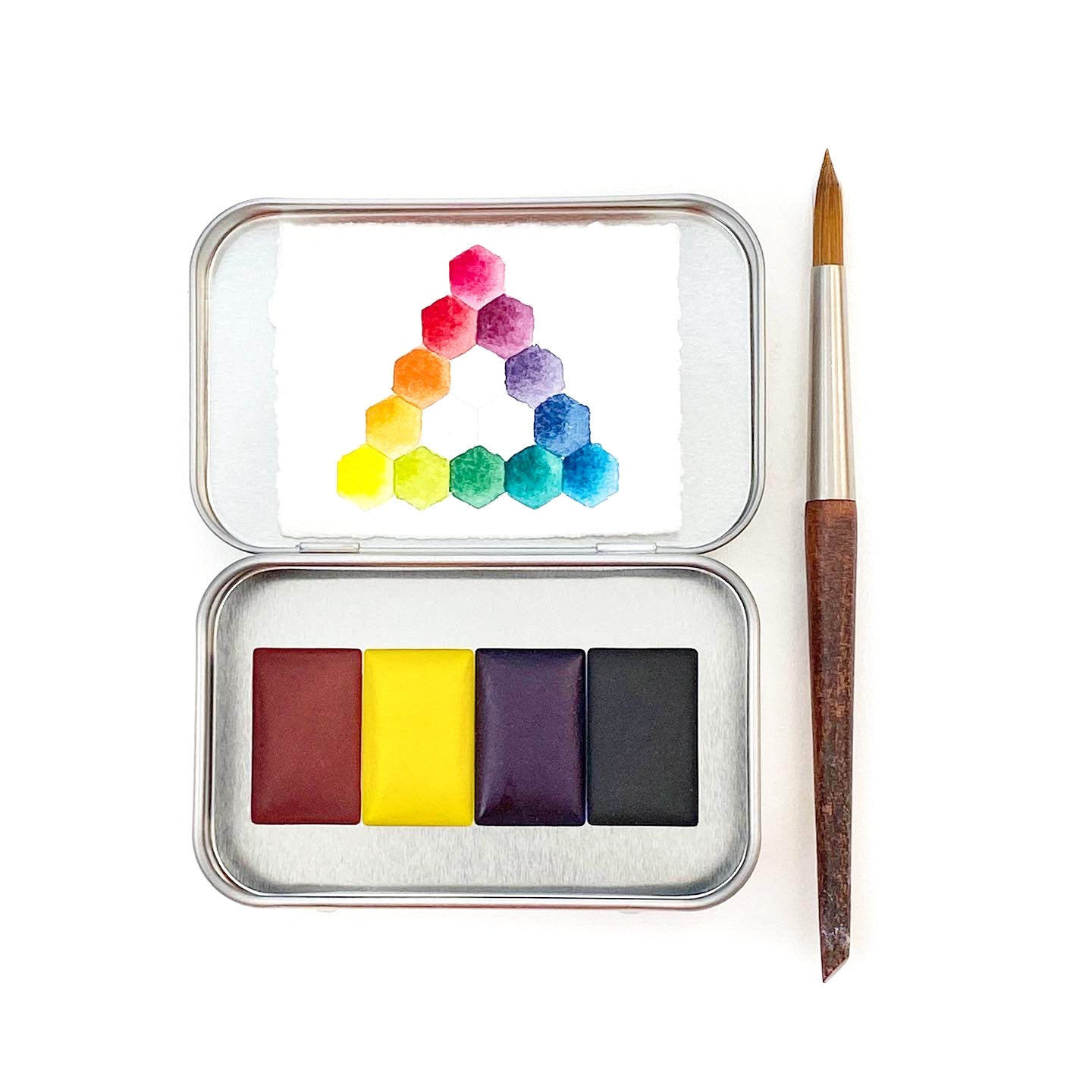 CMYK Set Watercolor Palette, Full-Pans – Greenleaf & Blueberry
