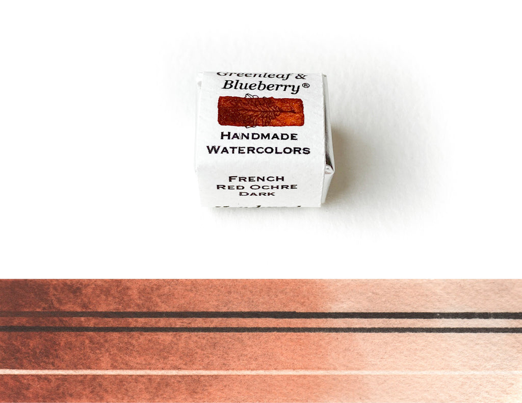 French Red Ochre Dark Watercolor Paint, Half-Pan, LR