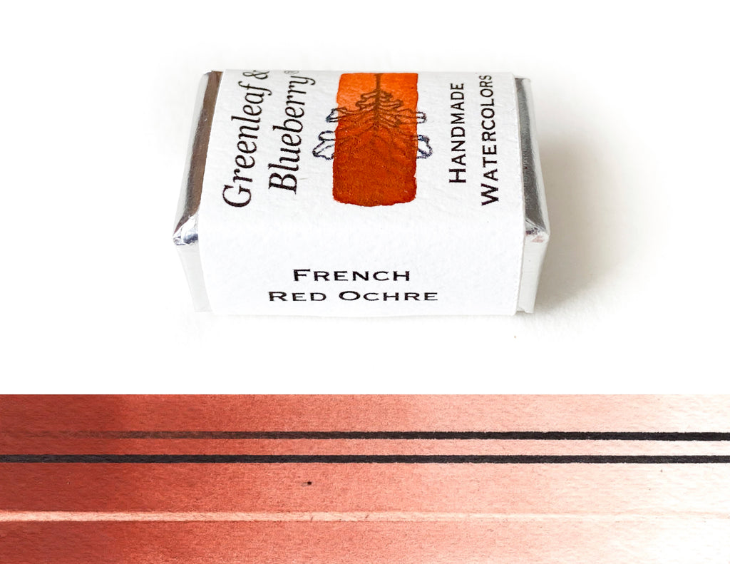 French Red Ochre Watercolor Paint, Full Pan