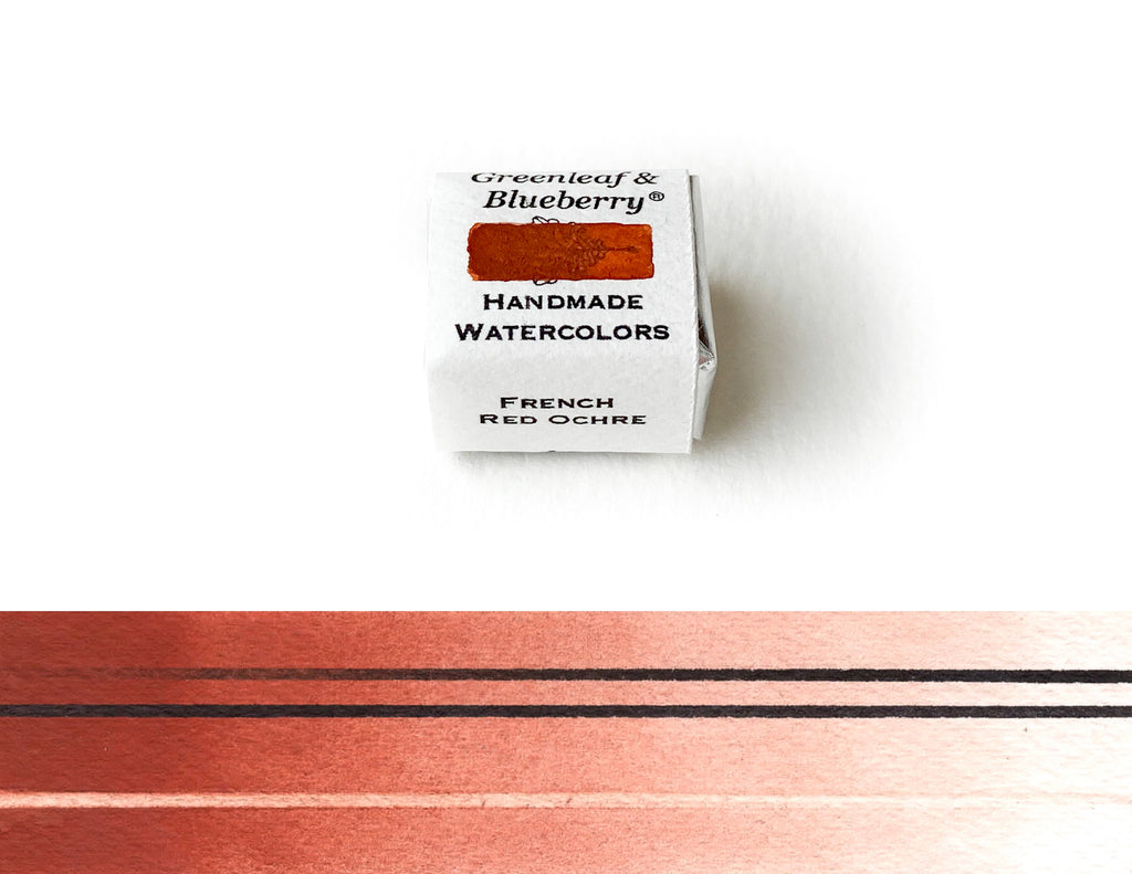 French Red Ochre Watercolor Paint, Half-Pan