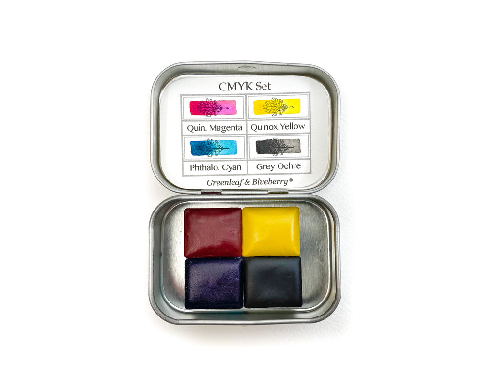 CMYK Set Watercolor Palette, Half-Pans