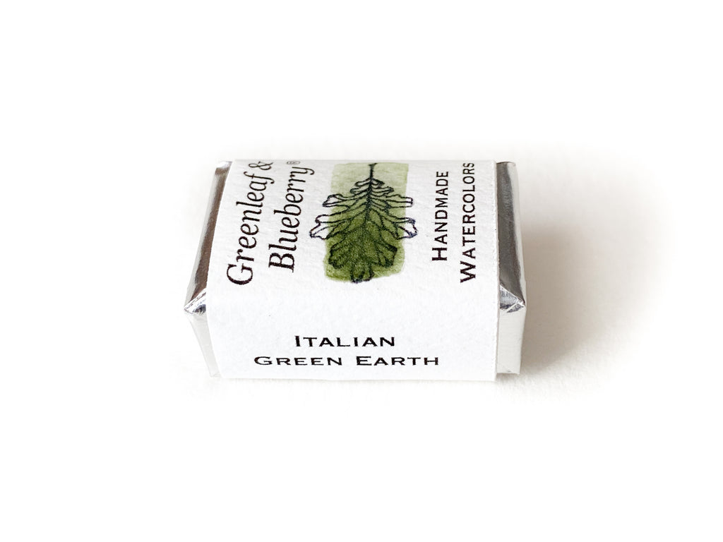 Italian Green Earth Watercolor Paint, Full Pan