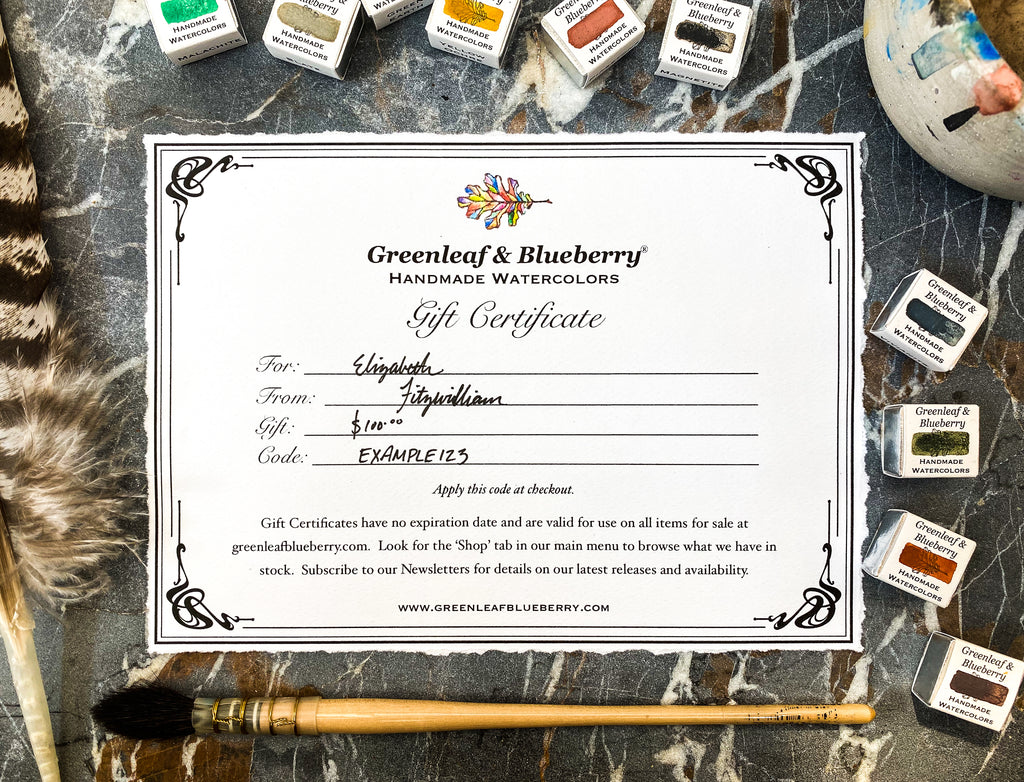 Greenleaf & Blueberry Gift Certificate