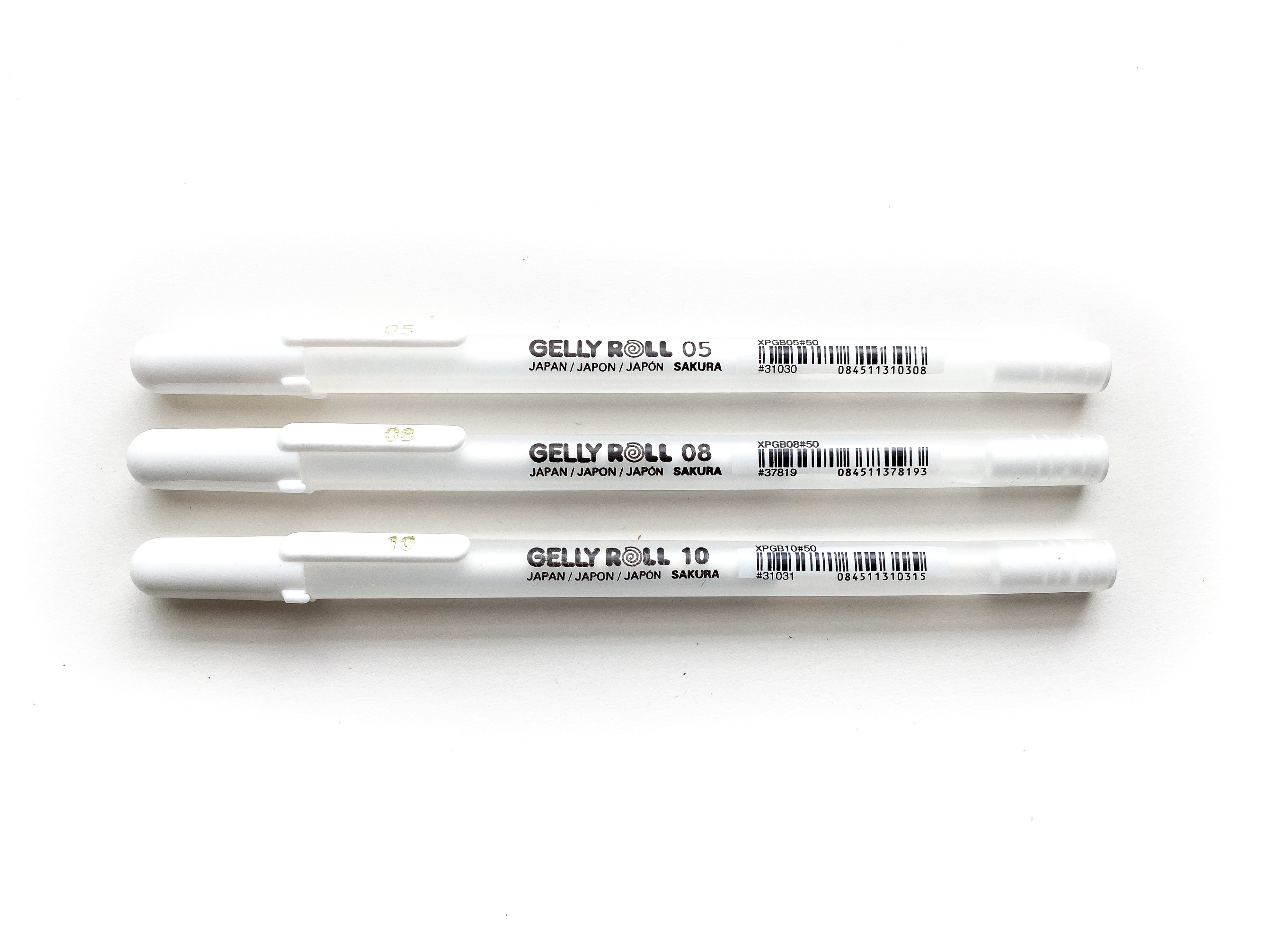 sakura gelly roll white gel pens