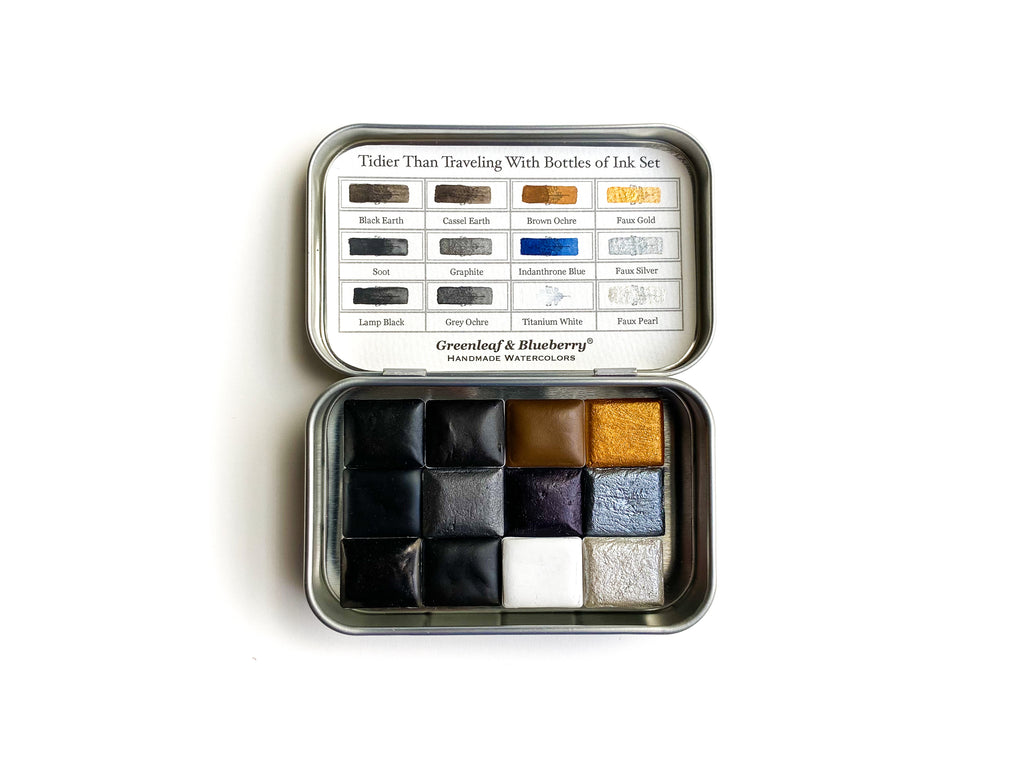 Tidier Than Traveling With Bottles of Ink Set Re-Release Watercolor Palette, Half-Pans