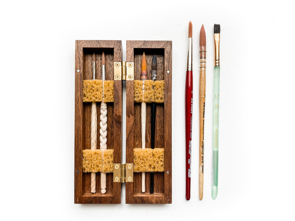Travel Brush Box - Missouri Black Walnut (Small)