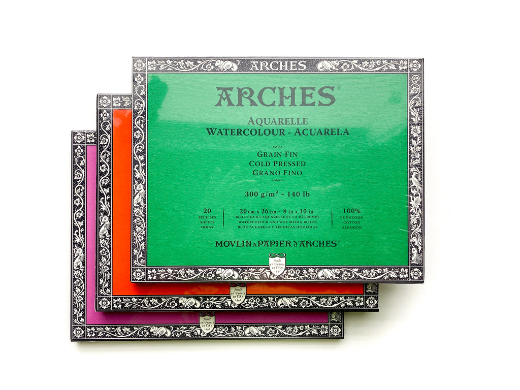 Arches Watercolor Blocks - 140lb. - Various Paper Finishes – Greenleaf &  Blueberry