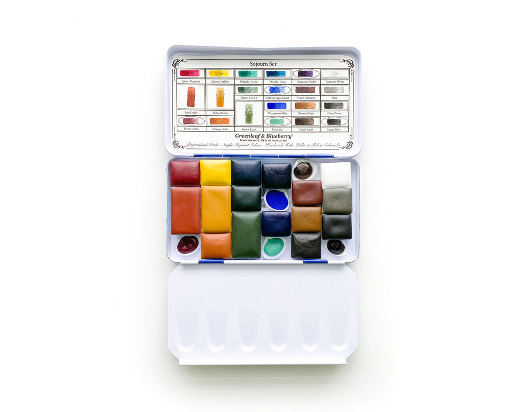 Sojourn Bijoux Set Watercolor Palette, Full Pans, Half-Pans, Shells