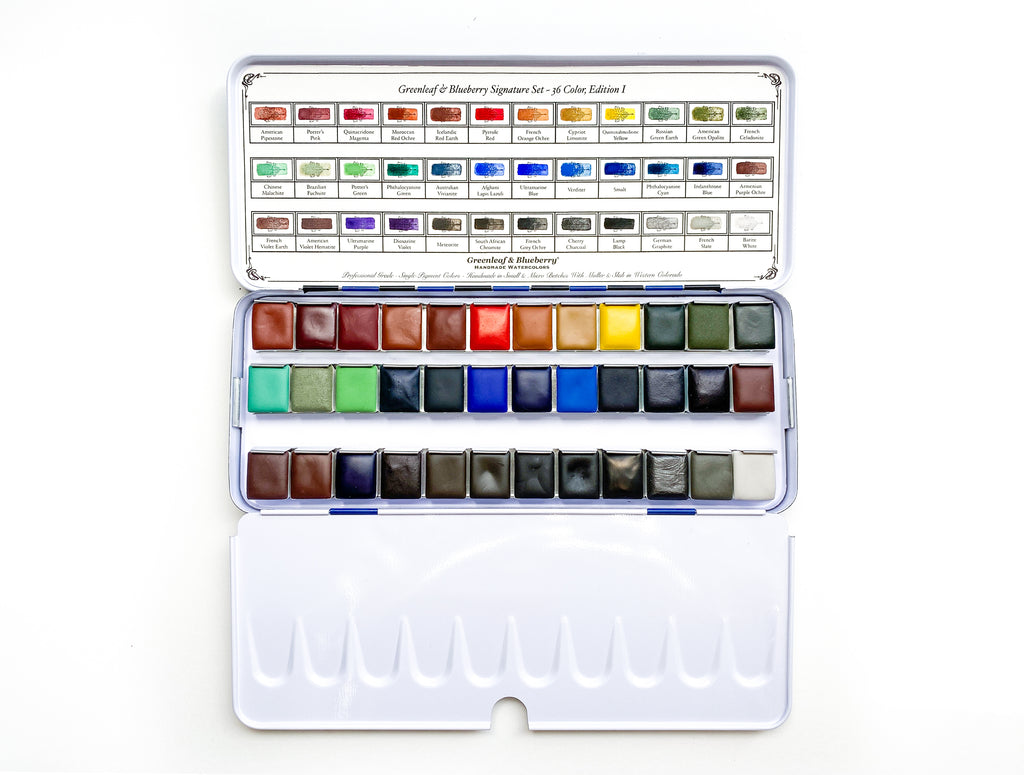 Signature Set, 36 Color ~  Bijoux Set Watercolor Palette, Half-Pans