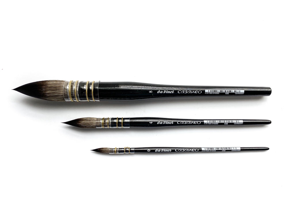 Da Vinci Watercolor Series 498 Casaneo Paint Brush, Round Quill New Wave  Synthetics individual brushes