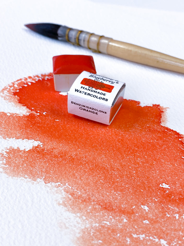 Benzimidazolone Orange Watercolor Paint, Half-Pan