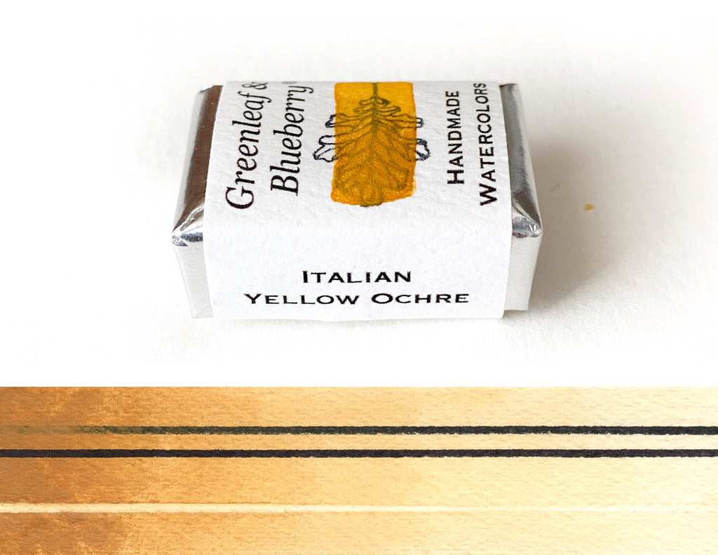 Italian Yellow Ochre Watercolor Paint, Full Pan