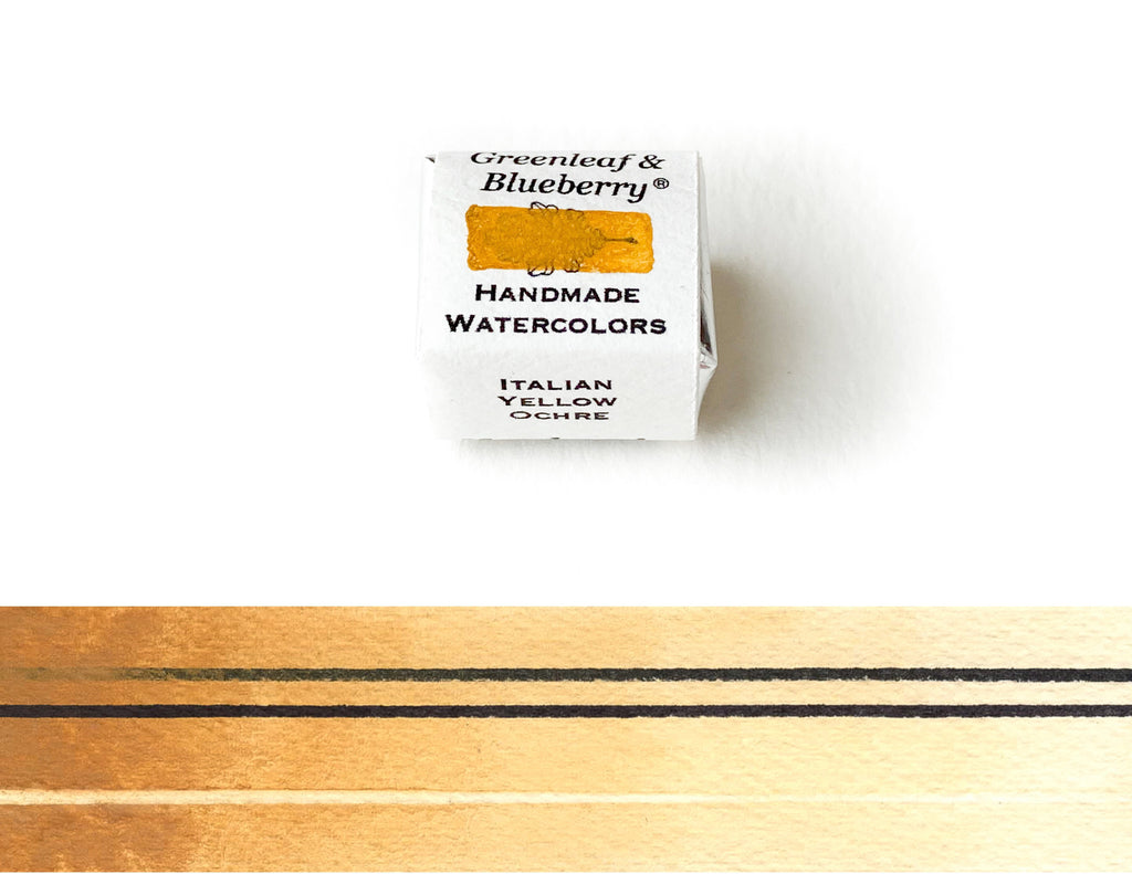 Italian Yellow Ochre Watercolor Paint, Half-Pan, ML