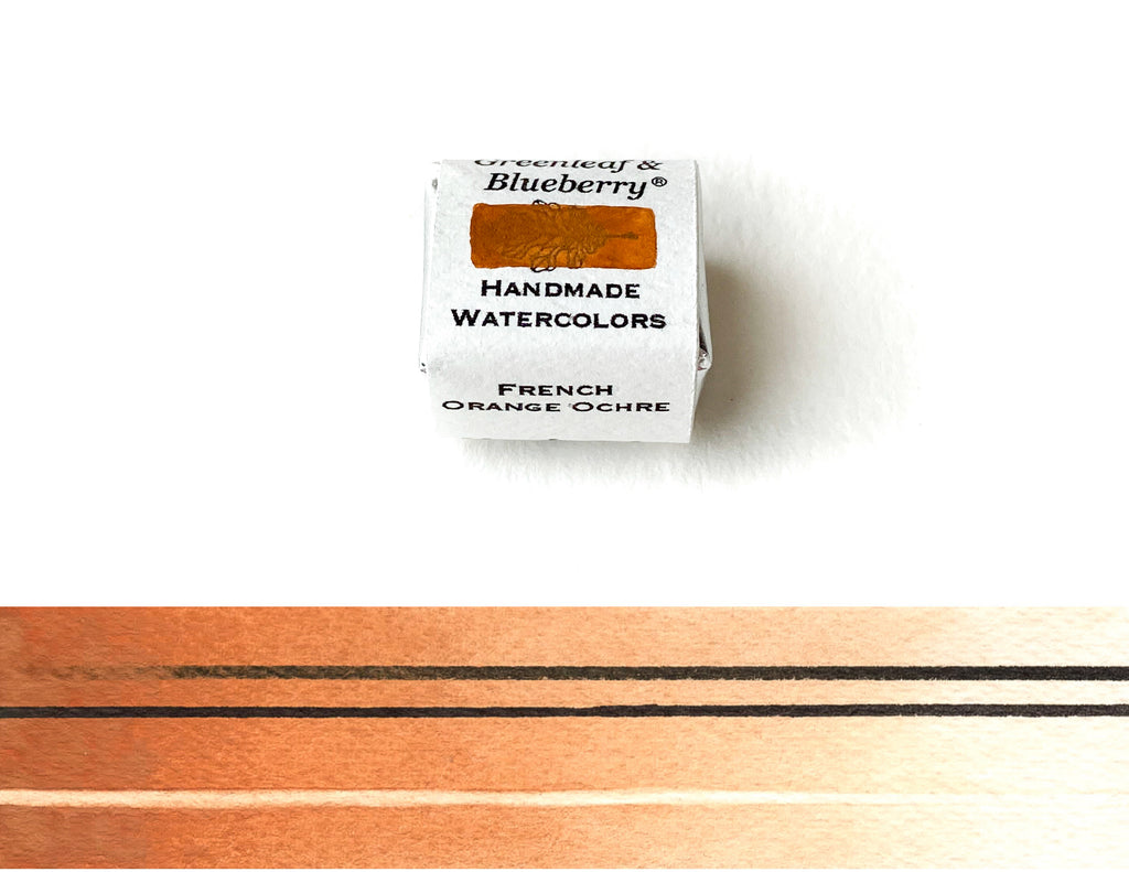 French Orange Ochre Watercolor Paint, Half-Pan, ML