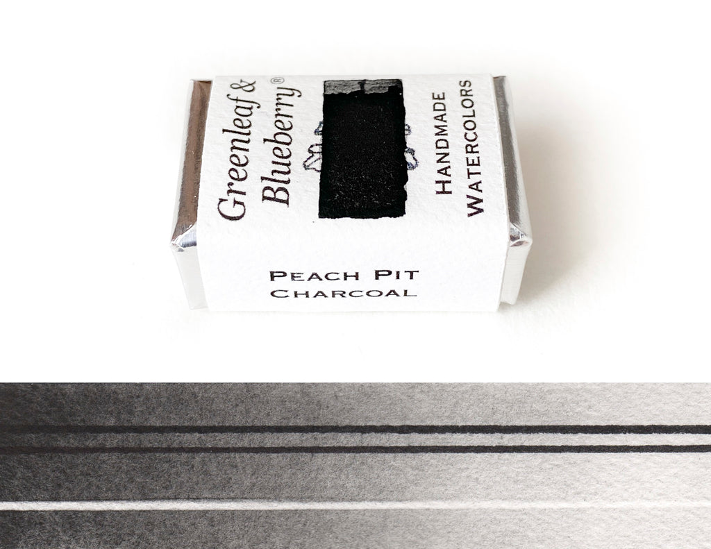 Peach Pit Charcoal Watercolor Paint, Full Pan