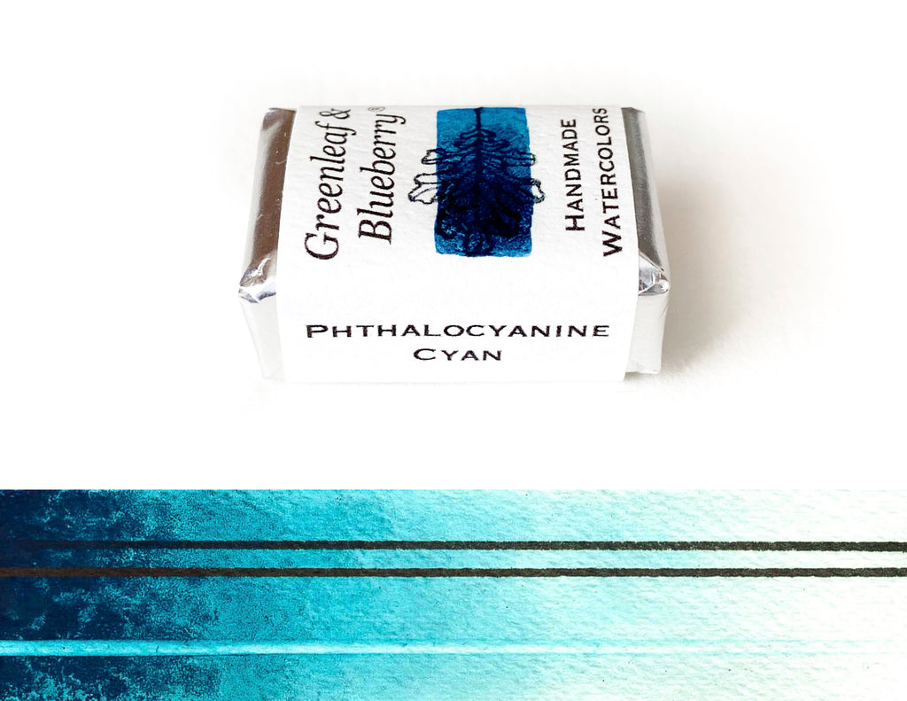 Phthalocyanine Cyan Watercolor Paint, Full Pan