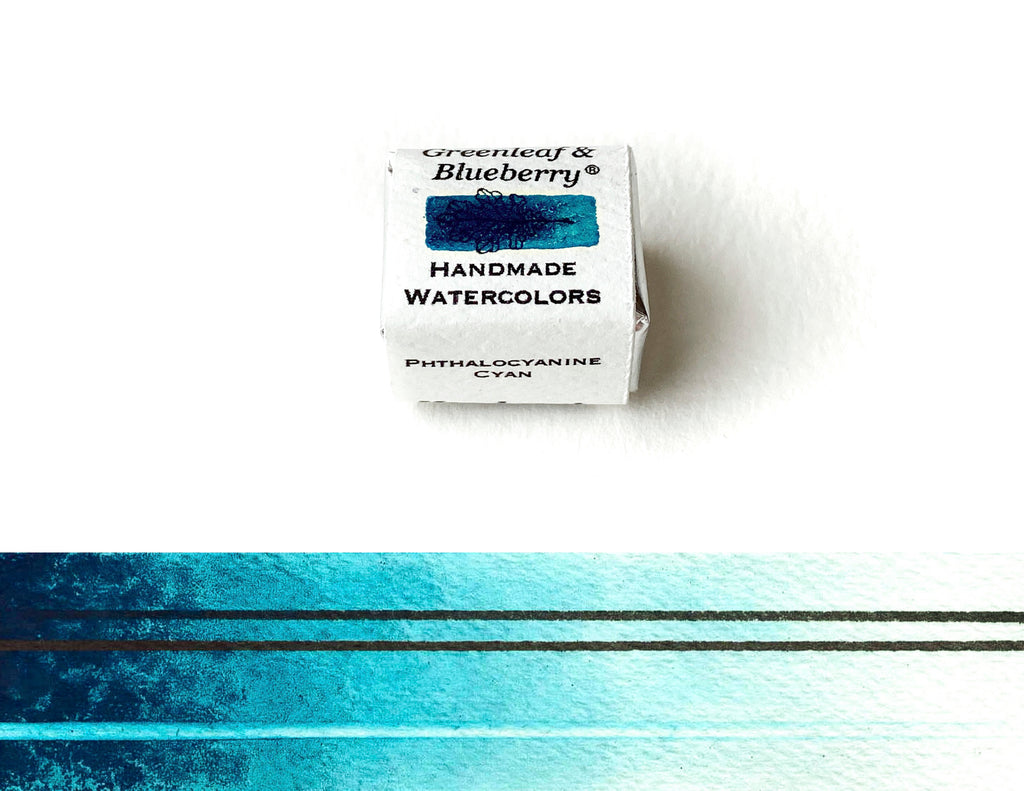 Phthalocyanine Cyan Watercolor Paint, Half-Pan, ML